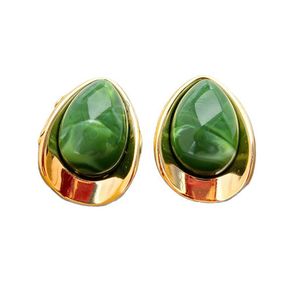 Sweet Oval Acrylic Earrings For Women In Colour