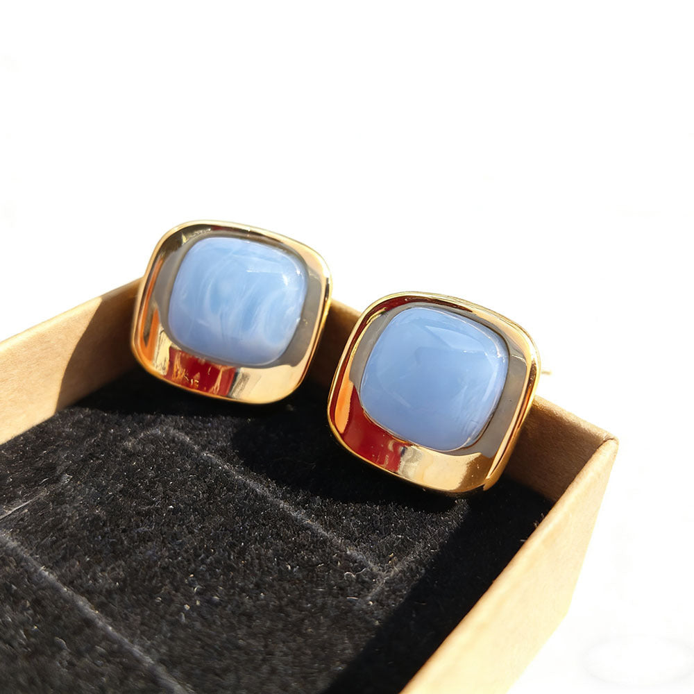 Sweet Square Stud Earrings For Women In Colour Acrylic, Perfect For Daily Wear