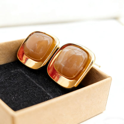 Sweet Square Stud Earrings For Women In Colour Acrylic, Perfect For Daily Wear