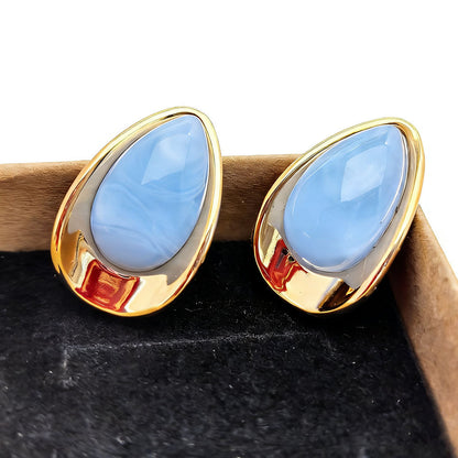 Sweet Oval Acrylic Earrings For Women In Colour