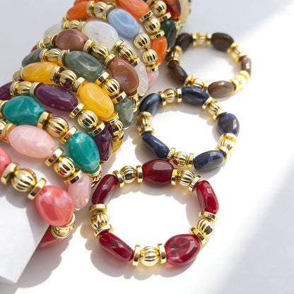 Maillard Style Irregular Acrylic Beading Bracelet For Women, Unique Design With Elegant Craftsmanship