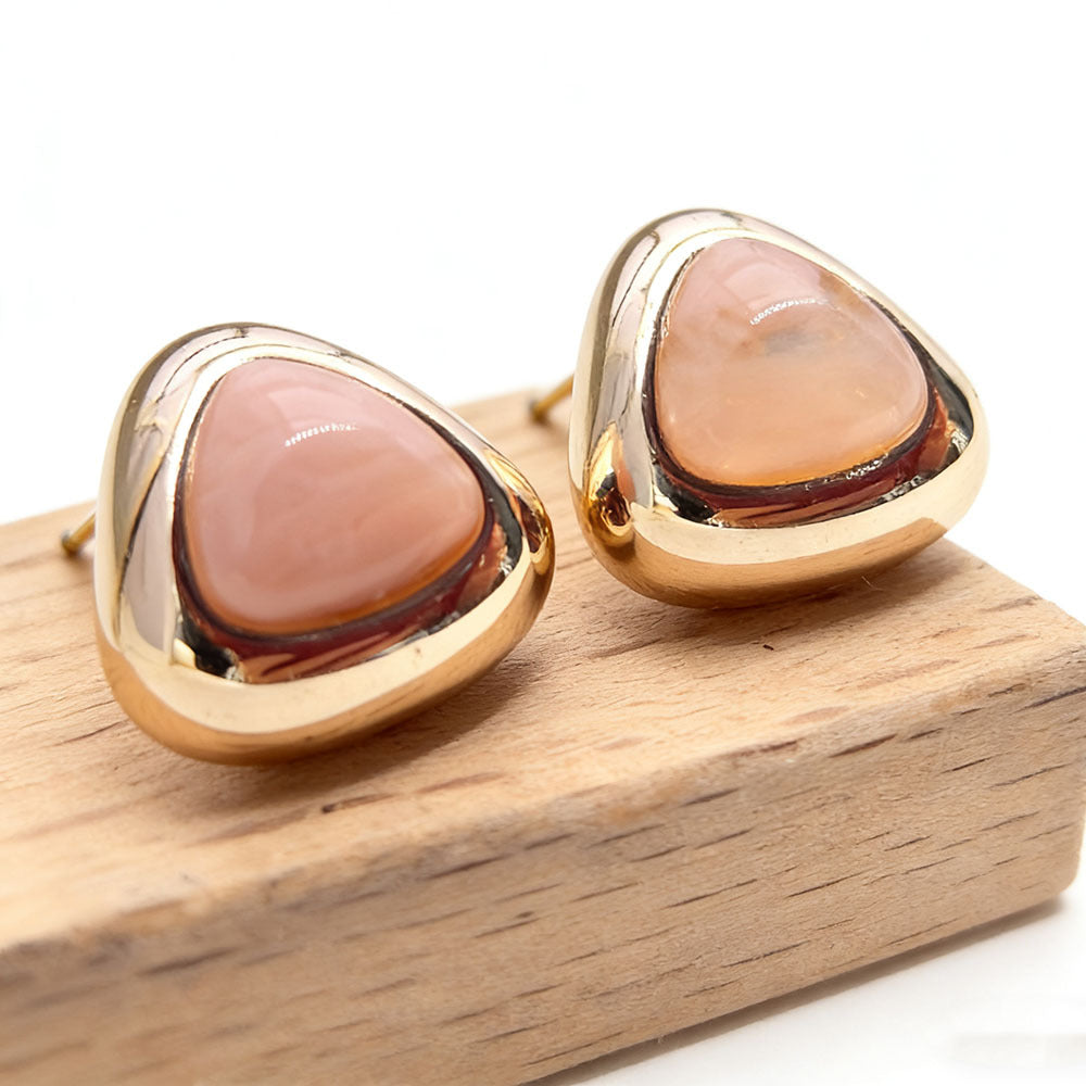 Trillion-cut Three-dimensional Acrylic Earrings For Women In Colour
