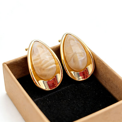 Sweet Oval Acrylic Earrings For Women In Colour