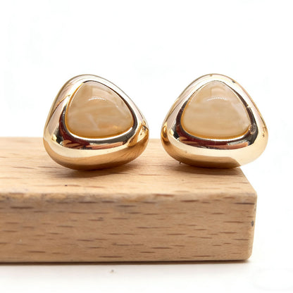 Trillion-cut Three-dimensional Acrylic Earrings For Women In Colour