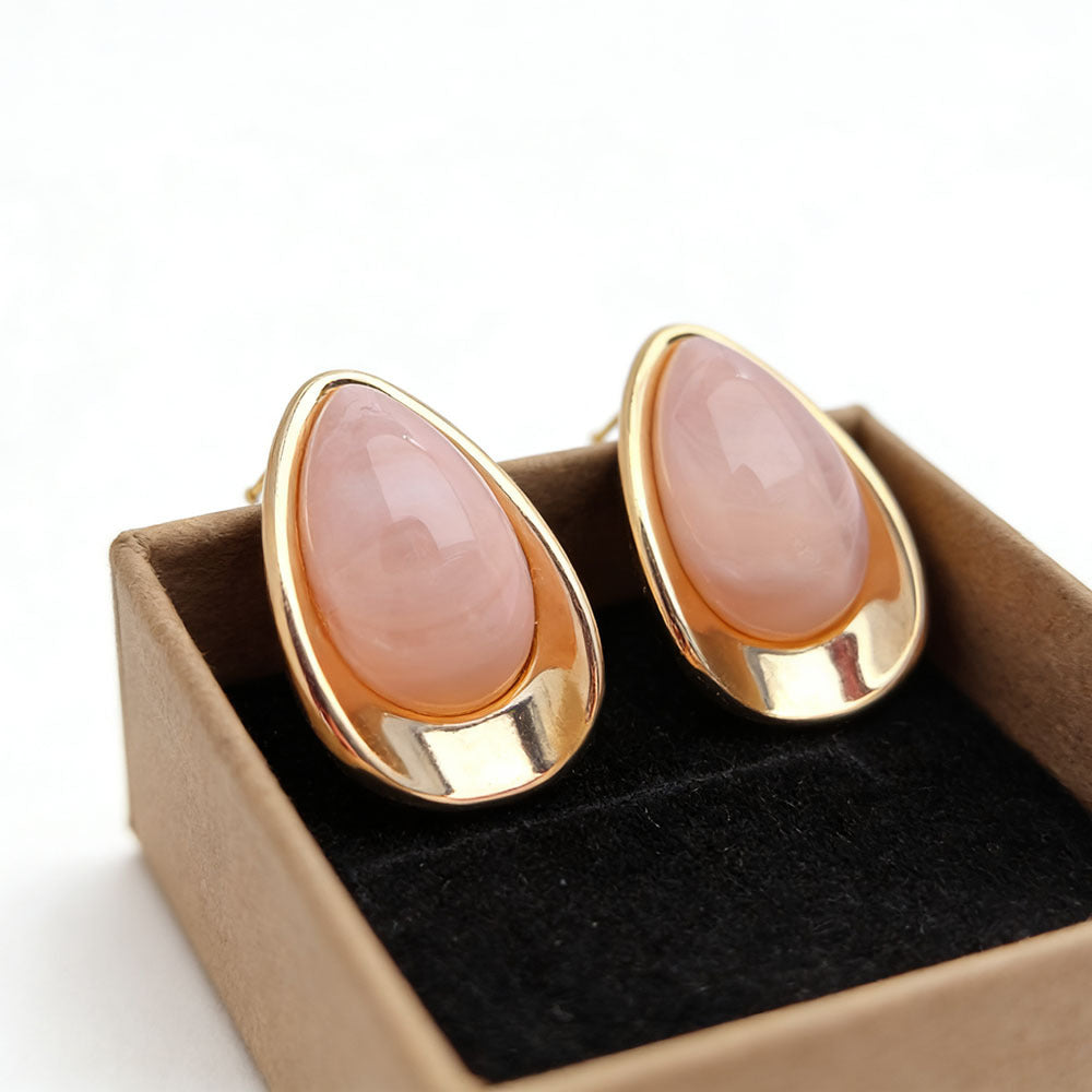 Sweet Oval Acrylic Earrings For Women In Colour