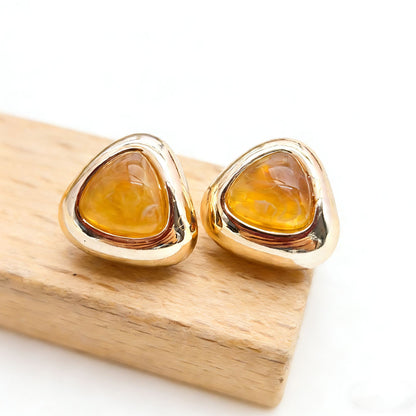 Trillion-cut Three-dimensional Acrylic Earrings For Women In Colour