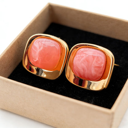 Sweet Square Stud Earrings For Women In Colour Acrylic, Perfect For Daily Wear