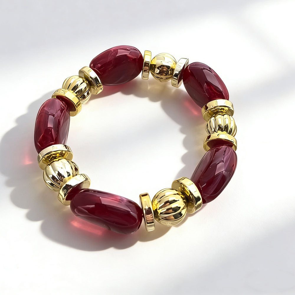 Maillard Style Irregular Acrylic Beading Bracelet For Women, Unique Design With Elegant Craftsmanship