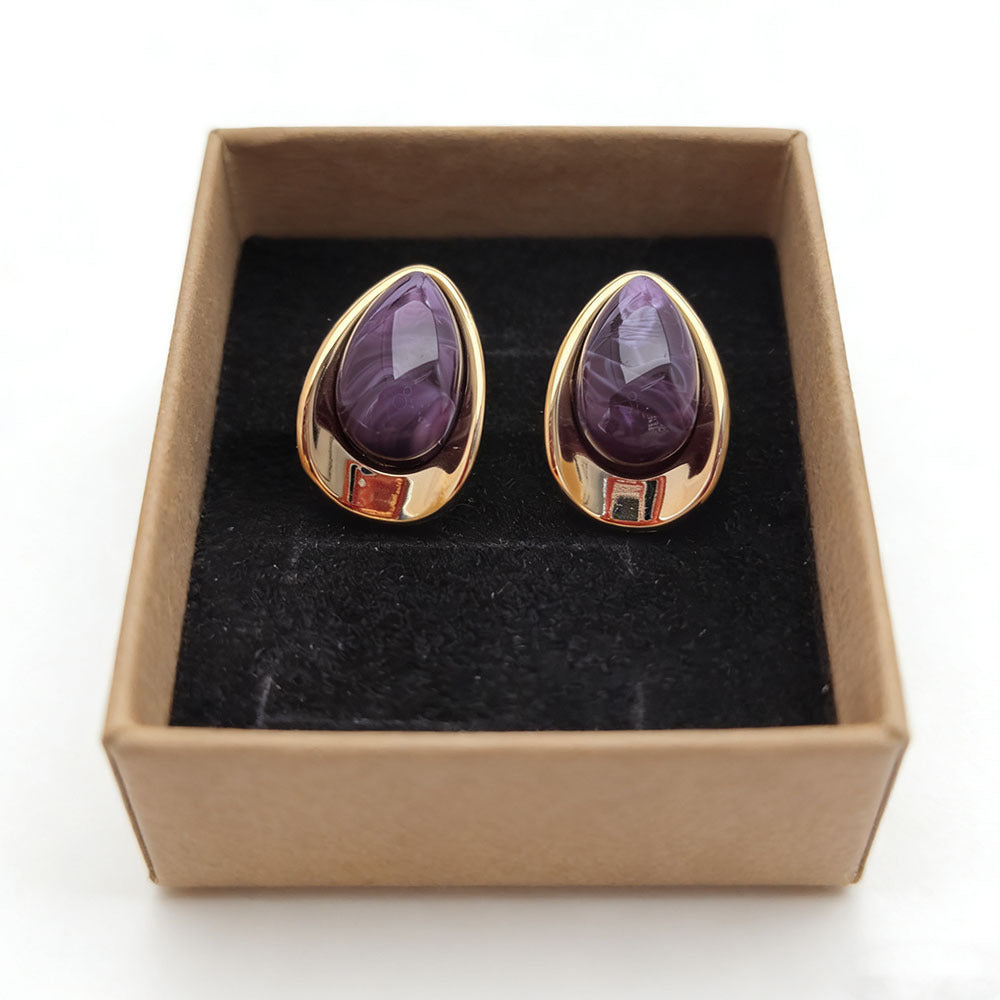 Sweet Oval Acrylic Earrings For Women In Colour