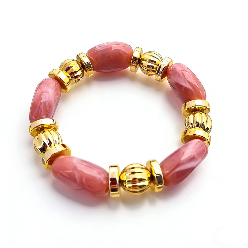 Maillard Style Irregular Acrylic Beading Bracelet For Women, Unique Design With Elegant Craftsmanship