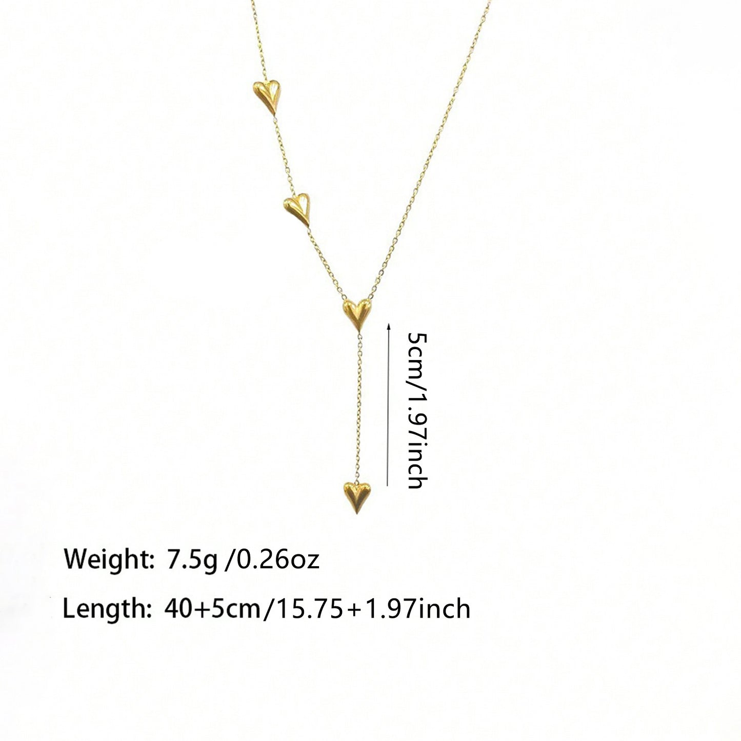Heart Shape Necklace For Women Featuring Tassel Craft And Electroplated Titanium Steel With Cable Chain