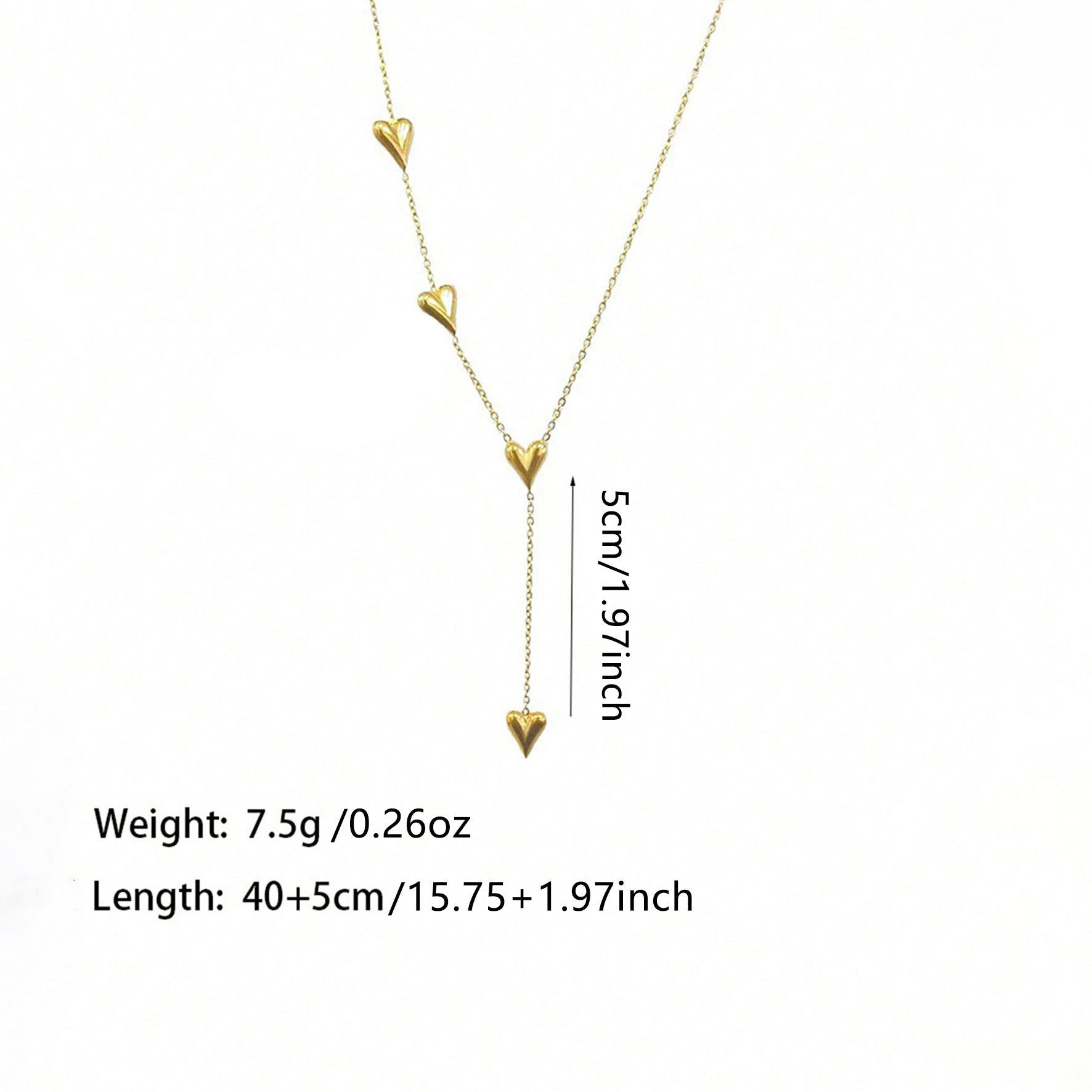 Heart Shape Necklace For Women Featuring Tassel Craft And Electroplated Titanium Steel With Cable Chain