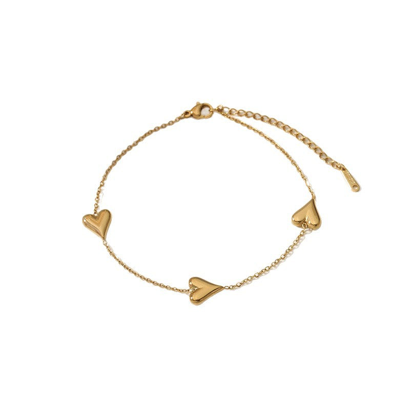 Heart Shape Necklace For Women Featuring Tassel Craft And Electroplated Titanium Steel With Cable Chain