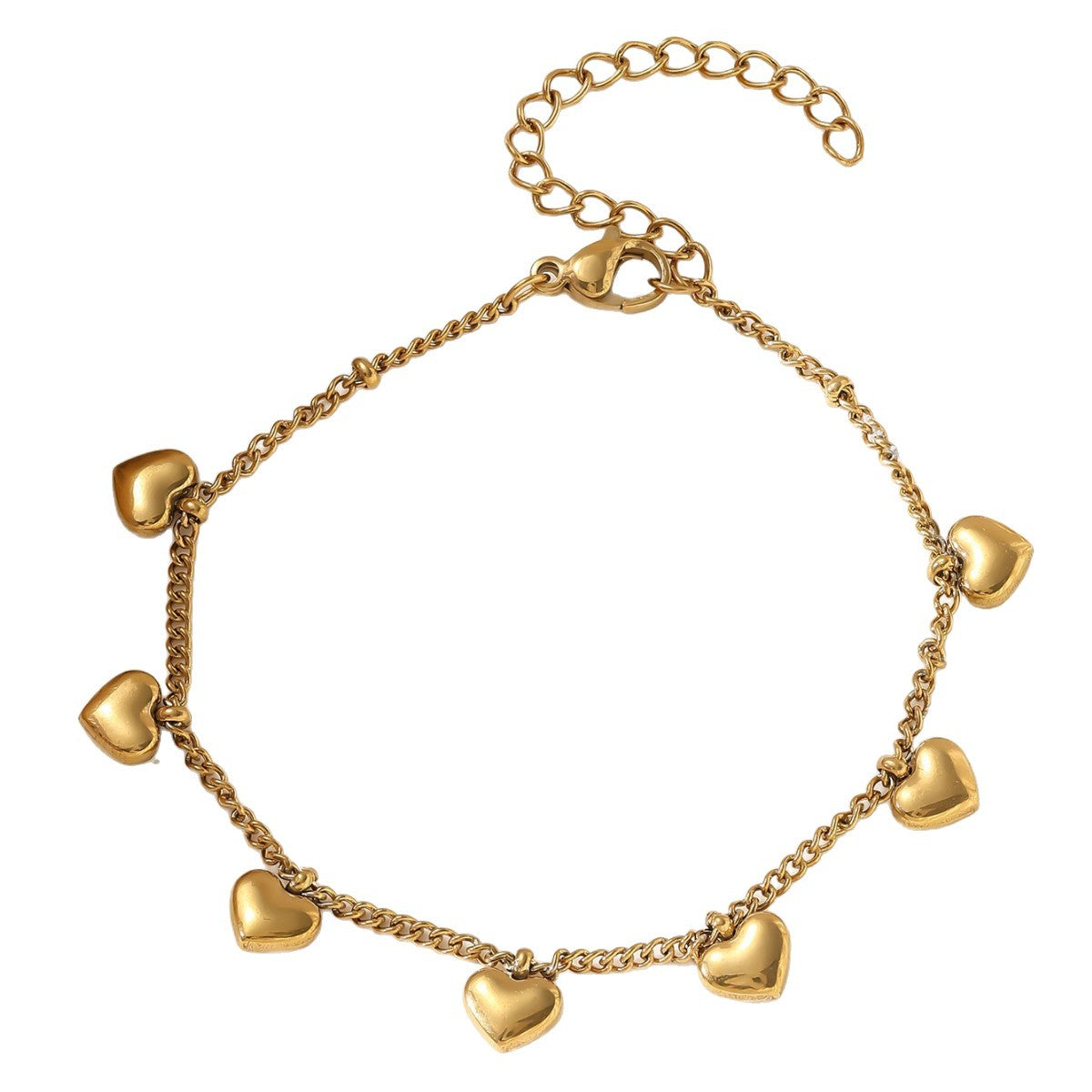 Heart Shape Jewelry Set For Women Featuring Electroplated 304 Stainless Steel With Cable Chain