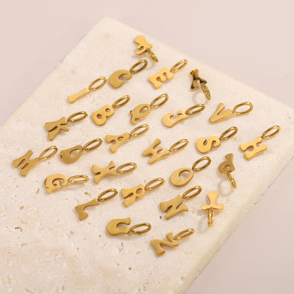 Letter Pendant 304 Stainless Steel 18K Gold Plated 0.03µm PVD Coated Electroplated 1 Piece