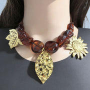 Brown Resin Necklace