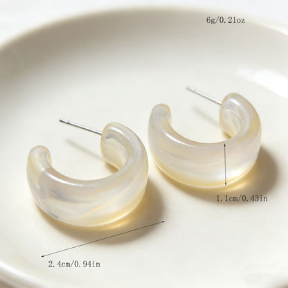 C Shape Earrings For Women In Colour Acrylic Material
