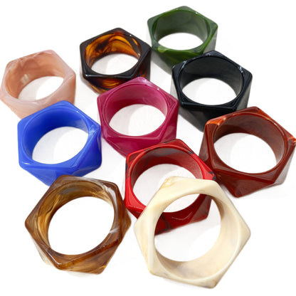 Retro Black Acrylic Rhombus Bangle For Women