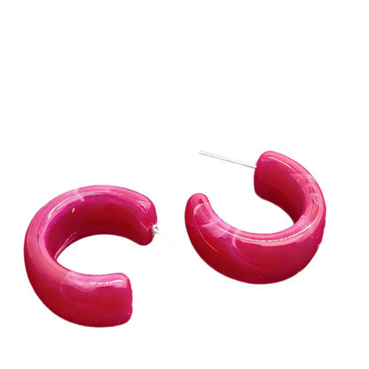 C Shape Earrings For Women In Colour Acrylic Material