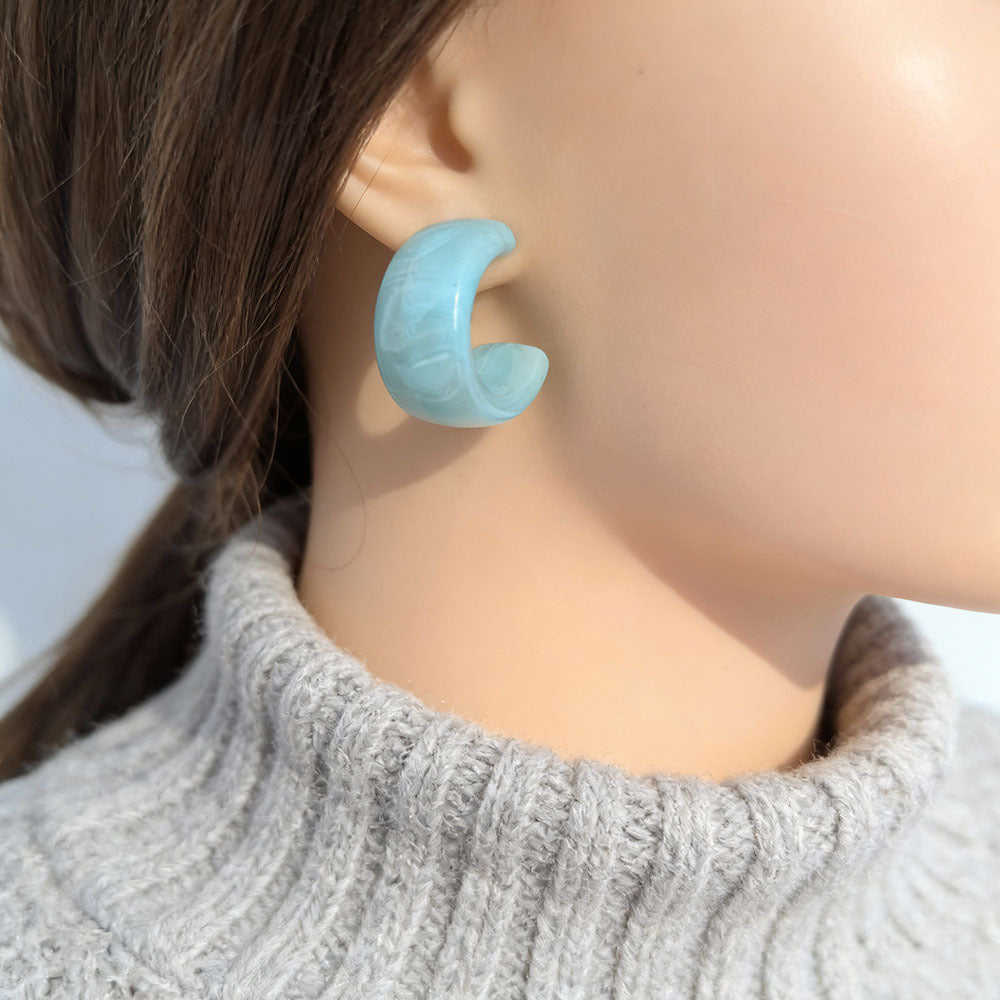C Shape Earrings For Women In Colour Acrylic Material