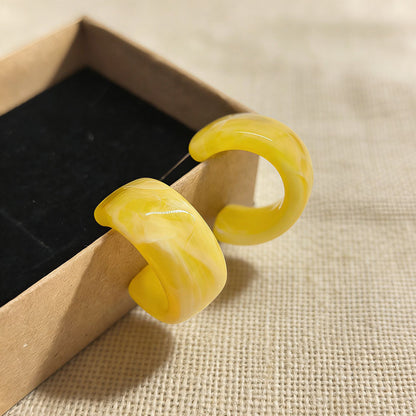 C Shape Earrings For Women In Colour Acrylic Material