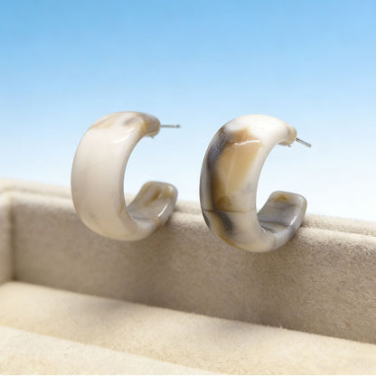 C Shape Earrings For Women In Colour Acrylic Material