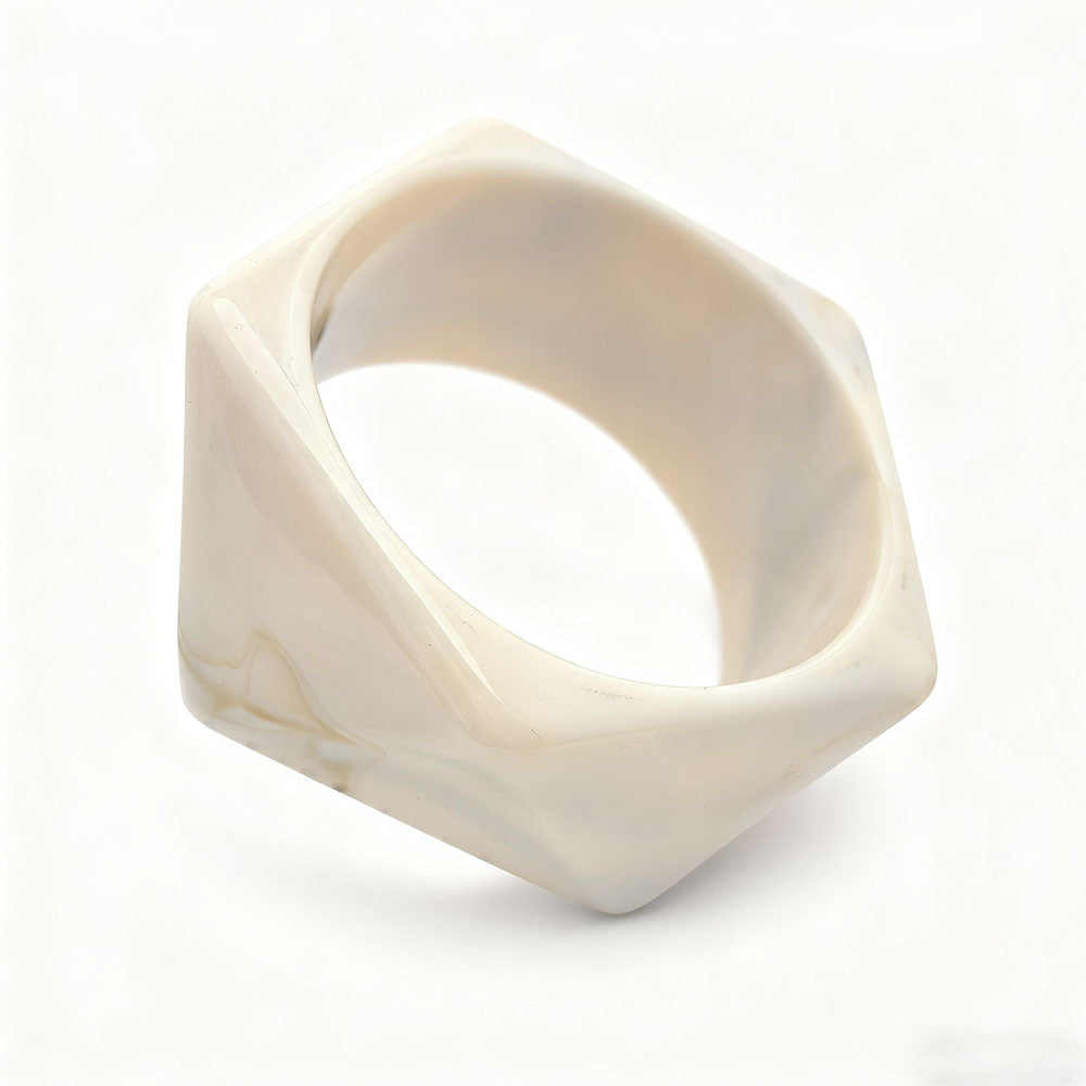 Retro Black Acrylic Rhombus Bangle For Women