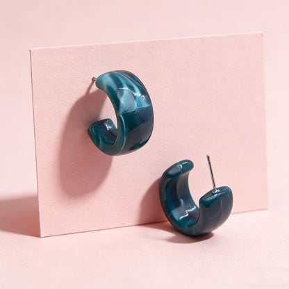 C Shape Earrings For Women In Colour Acrylic Material