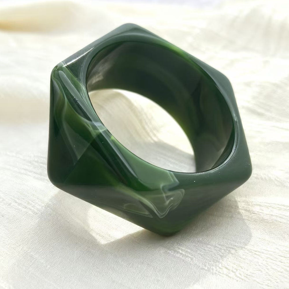 Retro Black Acrylic Rhombus Bangle For Women