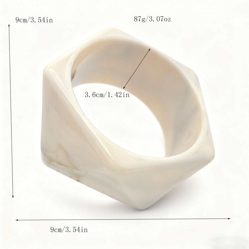 Retro Black Acrylic Rhombus Bangle For Women