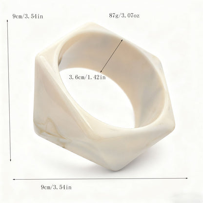 Retro Black Acrylic Rhombus Bangle For Women