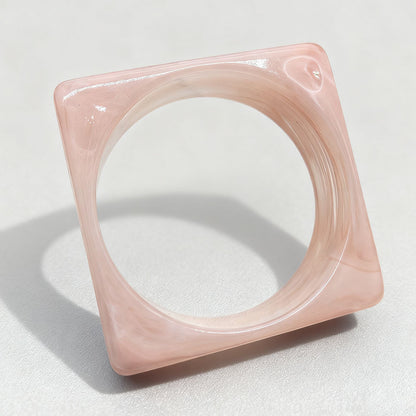 Geometric Retro Acrylic Bangle For Women In Multicolor