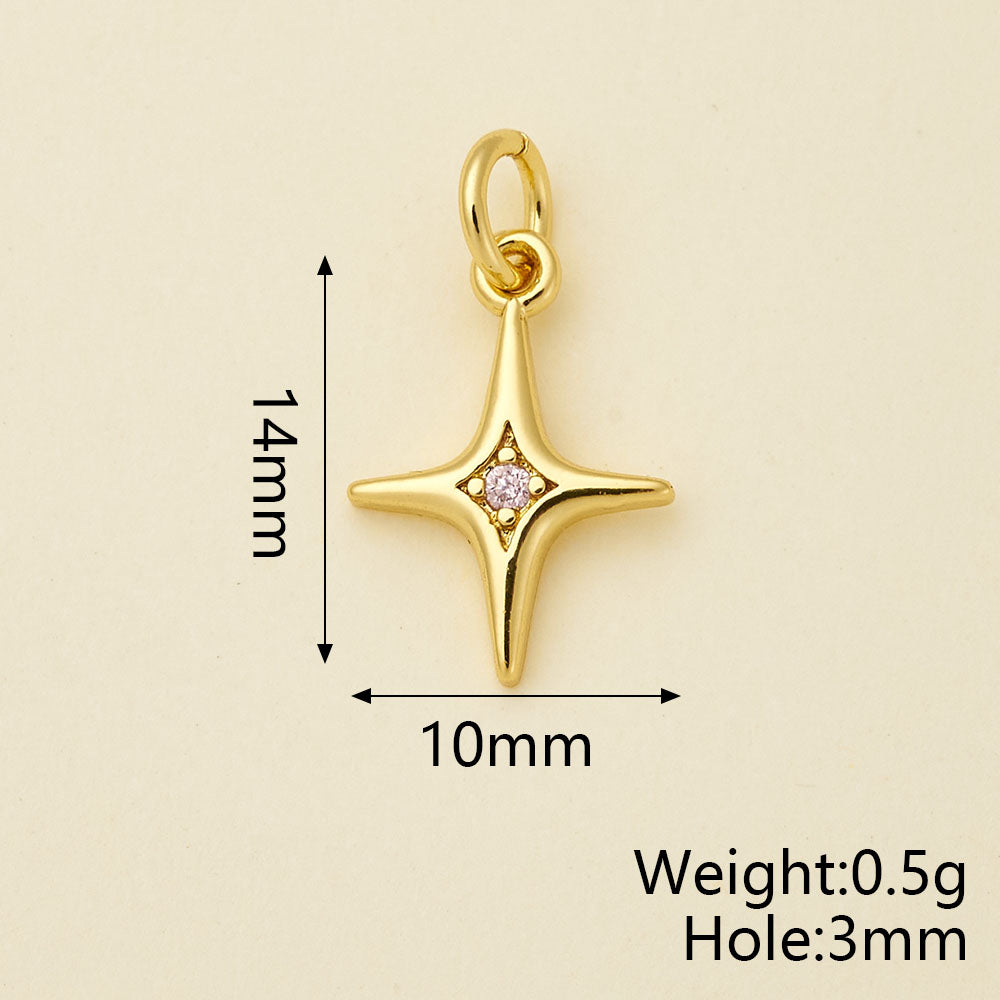 Sunflower Pendant Copper With 18K Gold Electroplated Finish And Zircon Inlay, 0.05-0.08µm Thickness, 1 Pc