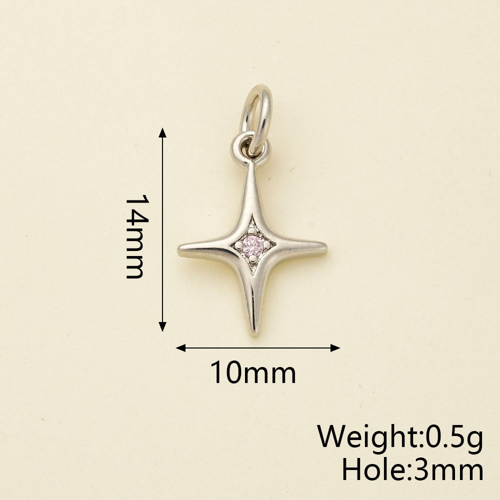 Sunflower Pendant Copper With 18K Gold Electroplated Finish And Zircon Inlay, 0.05-0.08µm Thickness, 1 Pc