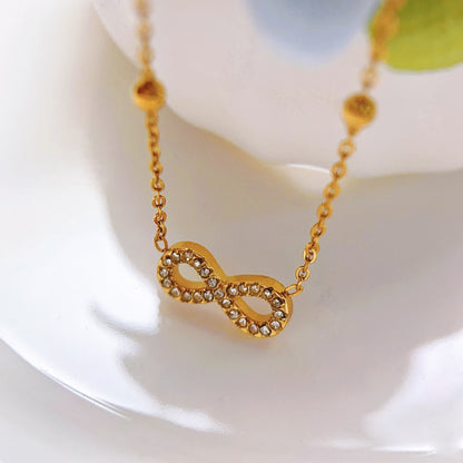 Infinity Bracelet For Women In Electroplated Titanium Steel With 14K Real Gold Plated Cable Chain