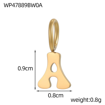 Letter Pendant 304 Stainless Steel 18K Gold Plated 0.03µm PVD Coated Electroplated 1 Piece