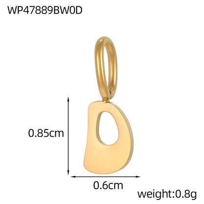 Letter Pendant 1 Piece In 304 Stainless Steel With 18K Real Gold Plated 0.03µm Thickness Featuring PVD Coated And Electroplated Process