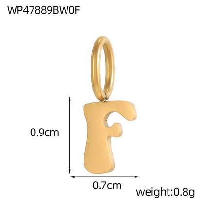 Letter Pendant 304 Stainless Steel 18K Gold Plated 0.03µm PVD Coated Electroplated 1 Piece