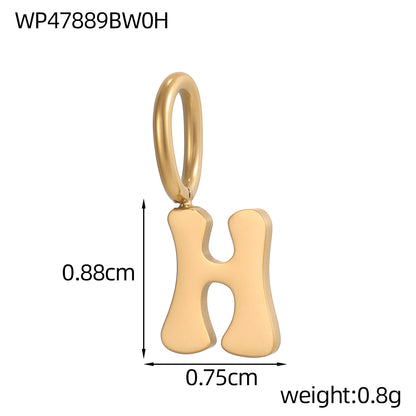 Letter Pendant 1 Piece In 304 Stainless Steel With 18K Real Gold Plated 0.03µm Thickness Featuring PVD Coated And Electroplated Process