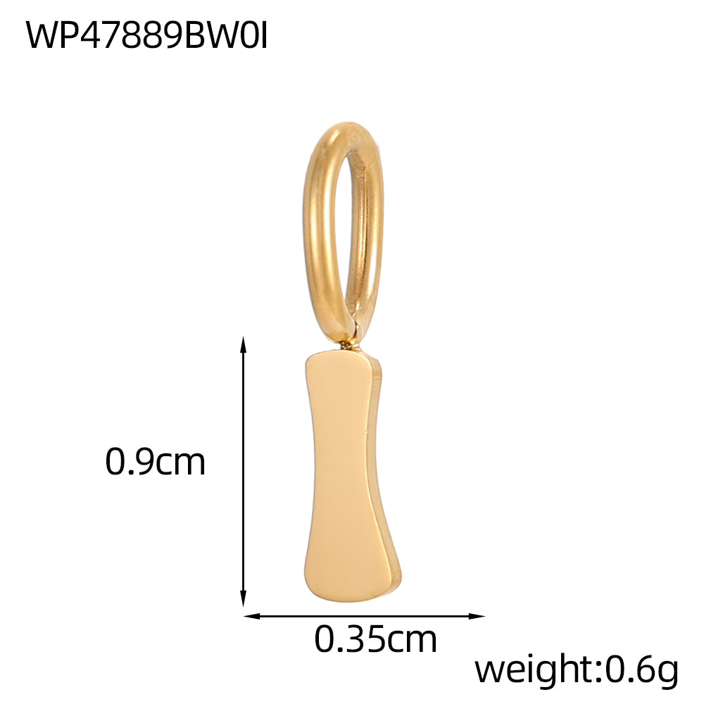 Letter Pendant 304 Stainless Steel 18K Gold Plated 0.03µm PVD Coated Electroplated 1 Piece