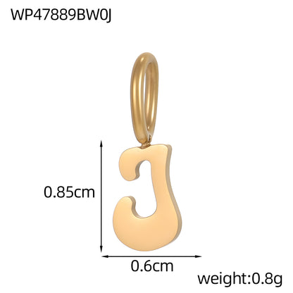 Letter Pendant 304 Stainless Steel 18K Gold Plated 0.03µm PVD Coated Electroplated 1 Piece