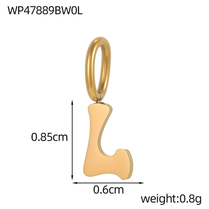 Letter Pendant 1 Piece In 304 Stainless Steel With 18K Real Gold Plated 0.03µm Thickness Featuring PVD Coated And Electroplated Process