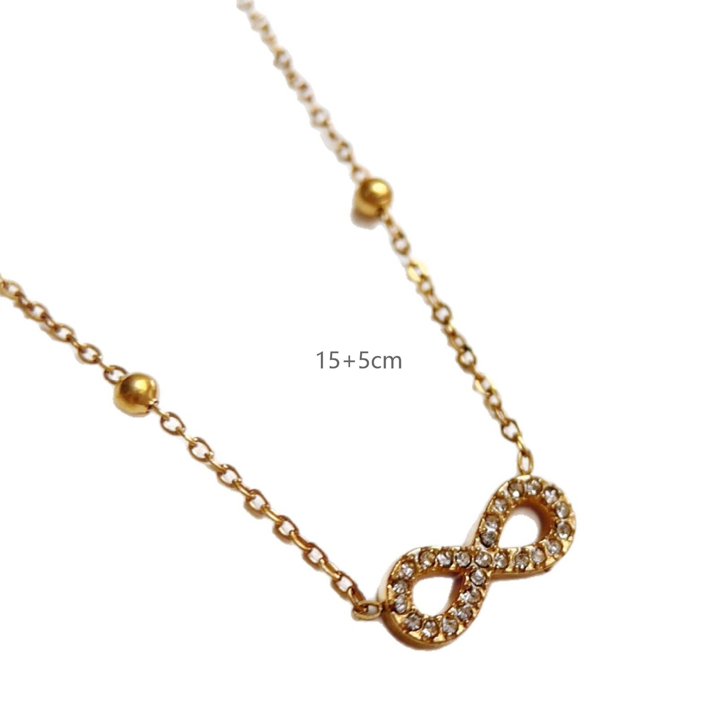 Infinity Bracelet For Women In Electroplated Titanium Steel With 14K Real Gold Plated Cable Chain