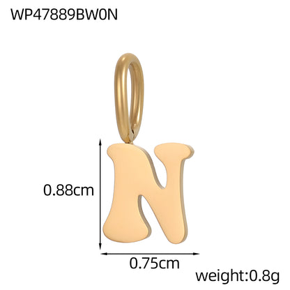 Letter Pendant 304 Stainless Steel 18K Gold Plated 0.03µm PVD Coated Electroplated 1 Piece