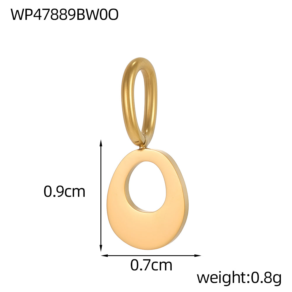 Letter Pendant 1 Piece In 304 Stainless Steel With 18K Real Gold Plated 0.03µm Thickness Featuring PVD Coated And Electroplated Process