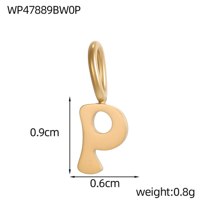 Letter Pendant 1 Piece In 304 Stainless Steel With 18K Real Gold Plated 0.03µm Thickness Featuring PVD Coated And Electroplated Process