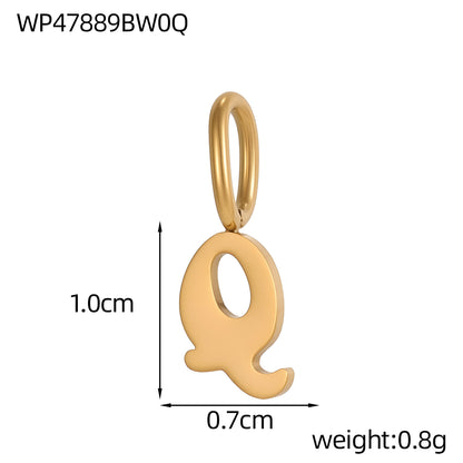 Letter Pendant 1 Piece In 304 Stainless Steel With 18K Real Gold Plated 0.03µm Thickness Featuring PVD Coated And Electroplated Process