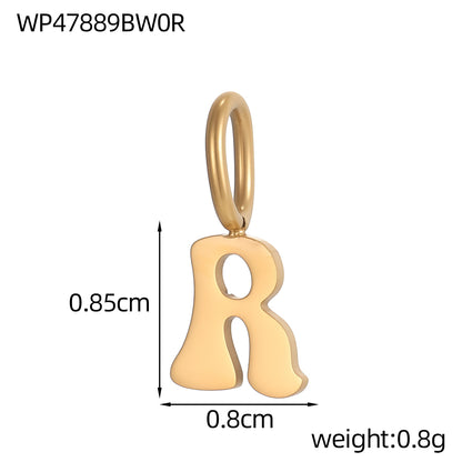 Letter Pendant 1 Piece In 304 Stainless Steel With 18K Real Gold Plated 0.03µm Thickness Featuring PVD Coated And Electroplated Process