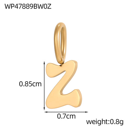 Letter Pendant 1 Piece In 304 Stainless Steel With 18K Real Gold Plated 0.03µm Thickness Featuring PVD Coated And Electroplated Process