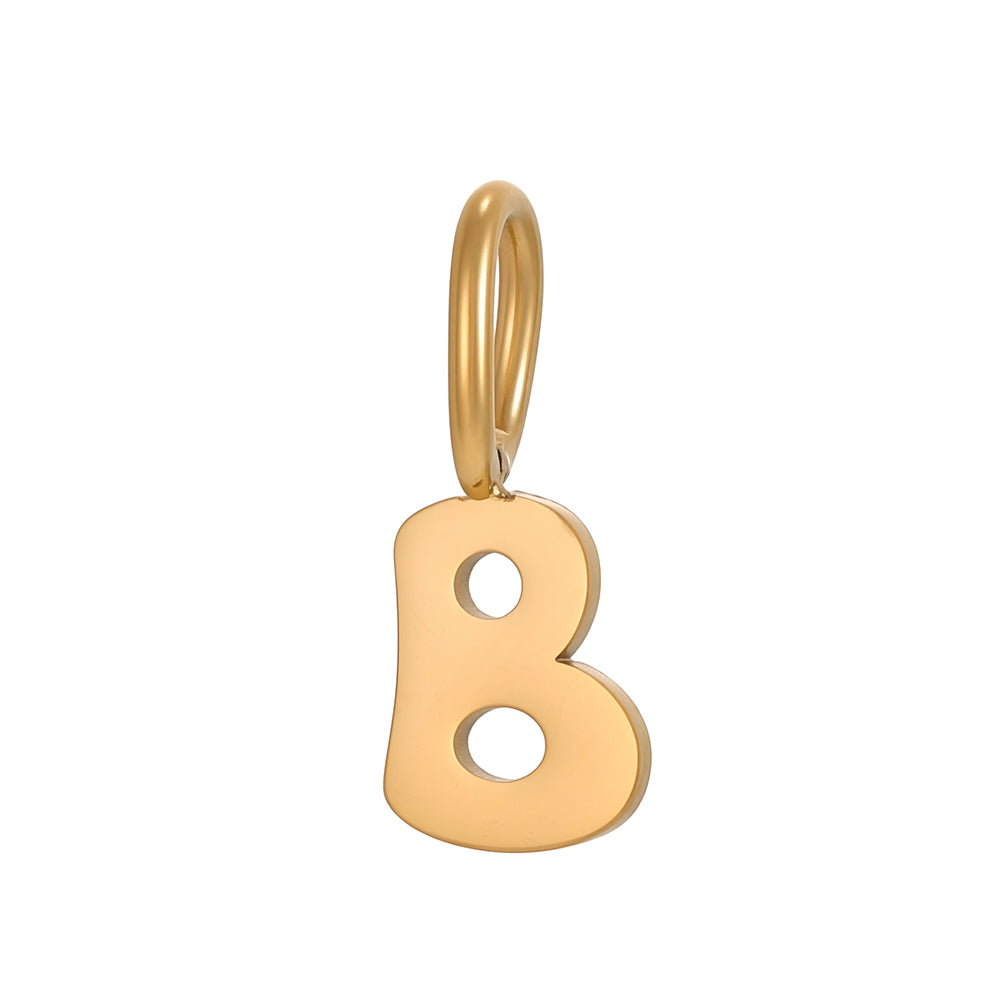 Letter Pendant 304 Stainless Steel 18K Gold Plated 0.03µm PVD Coated Electroplated 1 Piece